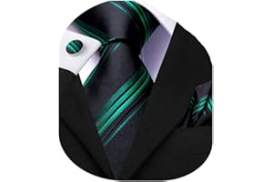 Dubulle Mens Ties Set Woven Paisley Stripes Necktie Handkerchief Cufflinks Wedding Business Tie