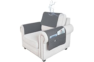 ILiemao 3 or 4 or 5 Pieces Sofa Headrest Cover for Recliner Chair with Storage Pockets Non Slip Armrest Cover Fuzzy Couch Cover Washable Furniture Protector(F3,3 piece set)