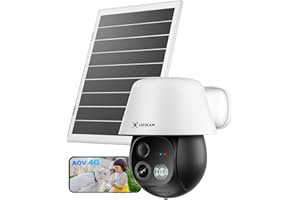 COCOCAM 24/7 Registrazione AOV 4G Telecamera Esterno con SIM, 30m Visione Notturna, 10000mAh Batteria & 8W Pannello Solare, Tracciamento Auto & Rilevamento AI, 2K PTZ, Scheda eSIM Inclusa (Senza WiFi)