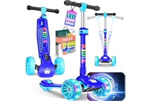KIDIZ® Trottinette Pro1 à 3 Roues avec LED en polyuréthane - Hauteur réglable