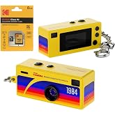 AUSEK Retro Tasarım Mini Dijital Kamera - Taşınabilir Thumb Kamera + 8GB Kart Nostaljik G&ouml;r&uuml;n&uuml;m Fotoğraf ve Video Kayıt Cihaz