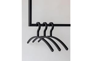 ‎M METALLBUDE Metallbude Kleiderbügel FAY - 3er Set Schwarz - Bügel Kunststoff - Modernes & Platzsparendes Design - Leichtes Material - 46 cm