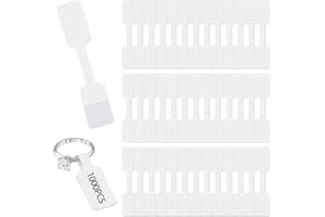 MOZEAT LENS 1000 sztuk samoprzylepnych metek cenowych na biżuterię, białe etykiety na kable, do bransoletek, naszyjników, kolczyków, 1000 sztuk