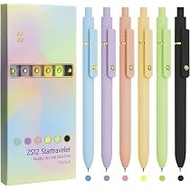 UIXJODO 6 Stück Gelstifte, 0,5 Mm Schwarz - Schnell Trocknend, Feine Spitze, Morandi Farben
