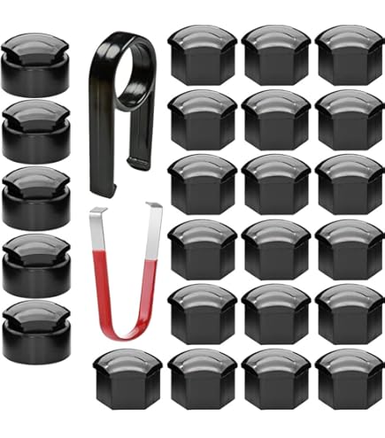 LICQIC Wielmoerdop 17mm Wielboutmoerdoppen, Zeshoekige Bandmoerdoppen met Verwijderingsgereedschapset voor Auto's, Gloss Grijs LICQIC Wielmoerdop 17mm Wielboutmoerdoppen, Zeshoekige Bandmoerdoppen met Verwijderingsgereedschapset voor Auto's, Gloss Grijs