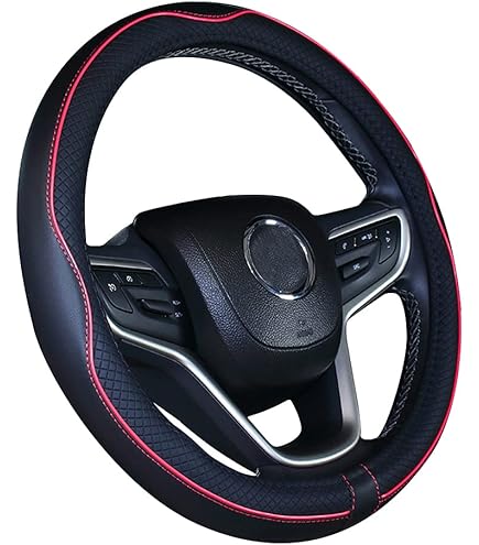 Coprivolante Auto In Pelle Elastica - Impermeabile E Antiscivolo Universale Per Volanti 38 Cm Nero - Foto 7