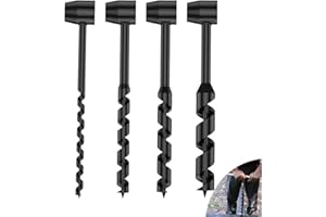 TOOSOAR 4 Pezzi Trapano a Mano per Uso Esterno,Trapano a Mano per La Lavorazione del Legno, per La Sopravvivenza All'Aperto, Campeggio, Lavoro Bushcraft (Nero)