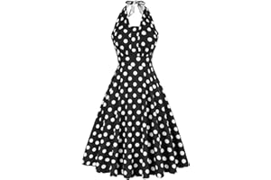 Belle Poque Damska sukienka o linii A, midi, wiązana na szyi, sukienka wieczorowa, sukienka imprezowa, koktajlowa w stylu vintage lat 50