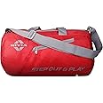 NIVIA Deflate Round 01 Polyester Gym Bag, Unisex Gym Bags, Adjustable Shoulder Bag for Men, Duffle Gym Bags for Men, Sports &Travel Bag, Gym kit Bag (Red),Capacity-19.5 litres