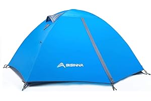 BISINNA 2 Man Camping Tent Waterproof Windproof Two Doors Lightweight Backpacking Tent Easy Setup Double Layer Outdoor Tent for Family Camping Hunting Hiking Mountaineering Travel