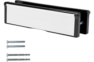 Keypak 10.62" (27cm) Door Letter Box – for 20-40mm Door Thickness, Sleeved Letterplate for UPVC Composite Timber Doors, Anti-Snap Flap, Internal Draught Excluder (Black/White)