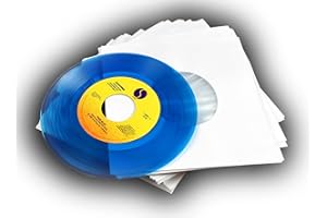We'lite MC DAISON Compatibile 100 Pezzi Buste in Carta Bianca + VELINA AntiGraffio ANTISTATICA per Dischi 7" 45 Giri (Vinile Diametro 17 cm)