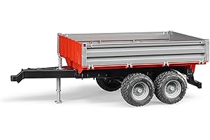 bruder 02019 - Rimorchio ribaltabile, rimorchio per trasporto, agricoltura, azienda agricola