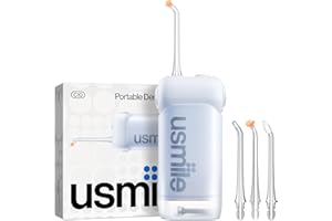 ‎USMILE usmile C10 Tragbare Munddusche – 95 Tage Akkulaufzeit, 4 Reinigungsmodi, 180 ml Tank, IPX7 Wasserdicht, Ideal für Reisen, Zahnspangen, Implantate & Empfindliches Zahnfleisch (Blau)