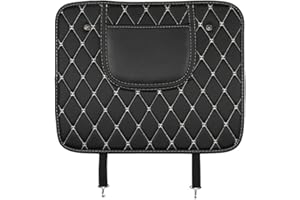 iSpchen Housse De Coussin De Siège Arrière De Voiture Plinthe Plinthe De Voiture Coussin Anti-Coup De Pied De Siège Pu Protecteur De Siège Arrière Protecteur De Siège Avec Sac De Rangement Noir