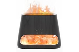 SALKING 2 w 1 dyfuzor zapachowy i lampa z efektem płomienia do olejków eterycznych, nawilżacz powietrza z 3 poziomami jasności, 150 ml