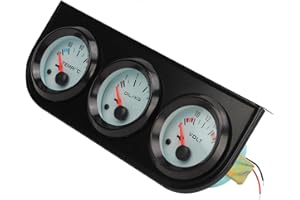 KIMISS Dreifach-Messgerät-Kit - Universal Öl/Volt/Wasser Auto Wassertemperatur + Volt + Öldruckanzeige 52 mm Instrument Voltmeter (4-16V) Wassertemperatur(40-120℃) Öldruckanzeige (0-70KG)