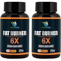 Vedapure Natural Fat Burner 6X Helps in Hunger Suppressant & Appetite Suppressant for Men & Women - 60 Capsules (Pack Of…