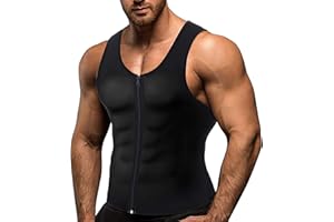 Gotoly Herren Sauna Effekt Anzug Abnehmen Weste Fitness Workout Tank Top Taillenformer Bauchweg Shirt Schweiß Thermo Shaper