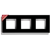 BSEED 228mm Black Glass Light Switch and Socket Frame for Wall Light Switches and Sockets