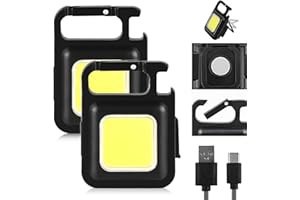 Aicharynic Mini LED Arbeitsleuchte, 2 Stück Inspektionsleuchten Wiederaufladbare Arbeitslampe Tragbare Taschenlampe Wasserdicht Mechaniker Licht für Camping Reparatur Notfall