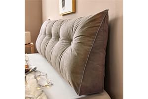 Yanman - Almohadas grandes de cuña para cabecero de cama, almohada triangular de lectura, cojín de apoyo lumbar, respaldo de cintura, cojín de posicionamiento suave para sofá cama, 150 x 50 x 20 cm
