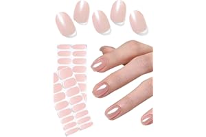WAHRSHEI Unghie Gel Adesive UV, 30 PCS Smalto Adesivo Gel UV, Rosa Smaltato puro Pellicola per Unghie Autoadesiva