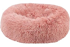 BVAGSS Soft Cuscini Letti Letto per Animali Rotondo Caldo Morbido soffice Peluche Sleeping Sofa per Gatti e Cani XH034 (Diameter:70, Bean Paste)
