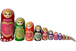 YAKELUS Matroschkas Stücken handgemacht Das Lindenholz Geschenk Spielzeug Matruschka Russian Nesting Dolls professione 002lle Matrjoschka-Marke (30CM 15PCS)