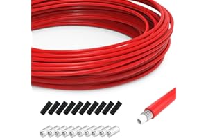 TAPKUA 10 Metri Guaina Cavo Cambio Bici Rosso, Ø4mm Guaina di Ricambio con Tappi Terminali, Tubo Flessibile per Cavo Freno Cambio Bicicletta MTB Corsa Strada