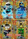 LEGO Ninjago Serie 3 - 4 limitierte Gold Karten Trading Cards NEU LE5 Zane, LE6 Jay, LE7 Samurai X, LE8 Hutchins + Bonus Karte aus Serie 2 LE11 Zeitpower Acronix - Blue Ocean