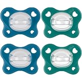 Chicco Dual Soft Pacifier, Newborn 16-36 Months, Bicolor, Set of Silicone Pacifiers with Double Softness, Soft Nipple, Suppor