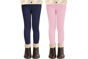 AMIYOYO 2-pak dziewczęcych legginsów z wysokim stanem, długie legginsy sportowe, miękkie legginsy sportowe, elastyczne spodnie fitness, wygodne spodnie do tańca, podstawowe dla dzieci