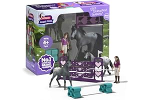 schleich Horse Club | Lisa's Turnier Training 42776 | Set inkl. Pferd, Fohlen, bewegliche Figur Lisa, Hindernisse & Reitzubehör | Pferde Spielzeug für Mädchen und Jungen ab 5 Jahren | 7 Teile