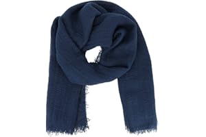 moonbow Foulard Femme Uni 20% Coton 80% Viscose effet Froissé et finition Frangée - Etole Femme Moderne et Tendance Longue et Rectangulaire 180cm x 90cm - Echarpe Fine Souple Légère et Douce