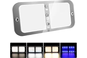 Beedove 12v Led Lampen Wohnmobil, LED Deckenleuchte 12V 72 LED 800LM, Dimmbar Dach Wohnmobilbeleuchtung mit Schalter und Fernbedienung für Auto LKW Wohnwagen Wohnmobil Camping Boot [Energieklasse F]