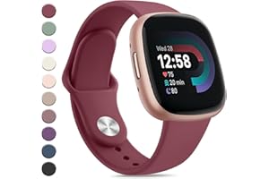Tobfit Correa Compatible con Correa Fitbit Versa 4 / Fitbit Versa 3 / Fitbit Sense/Sense 2 Mujer Hombre, Correas de Silicona, Pulseras de Repuesto Deportiva Impermeable