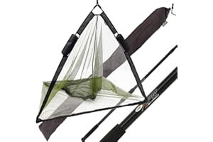 DNA LEISURE NGT Karpfen grober Hecht 106,7 cm Dual System Posen Exemplar Kescher + 2 m 2 Stück Schraubbefestigung Fiberglasgriff & Koffer