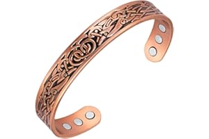 ‎VICMAG Vicmag Copper Bracelet with Magnets for Men Ultra Strength Magnetic Copper Bracelet Men 99.99% Pure Copper Adjustable Size with Gift Box, Copper