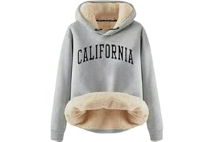 NLAND Sweat à Capuche Femme en Polaire Sweatshirt à Manches Longues Pullover Hoodies Oversize Streetwear Vêtements Casual avec Cordon Hiver Chaud