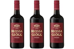 ‎BLOSSA Blossa Vinglögg 0.75L x 3 (10% Vol.) | Nordischer Roter Glühwein | Beliebter Schwedischer Glögg mit Winterlichen Aromen aus Kardamom und Nelke | 3-Pack