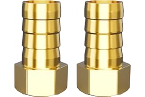AITSITE Atisite - Boquilla de manguera de latón de 19 mm con rosca interior de 3/4 pulgadas, conector de latón con hexágono, boquilla de manguera para conexiones de tuberías (2 unidades)