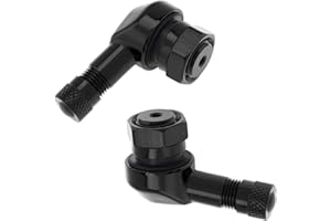 Windance 2Pcs Tiges de valves d'angle pour Motos, Capuchons de tiges d'air à 90 degrés pour Maintenir et détecter la Pression Interne des pneus sans Chambre à air (Noir)