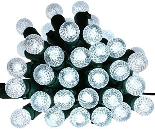 lederTEK Super Bright Battery Powered Fairy String Lights at 50 LED 13.1ft with Auto Timer and 8 Lighting Modes, Waterproof Christmas Decorative Lamps for Outdoor, Garden, Home, Wedding, Xmas Tree New Year Party (50 LED G12 Cold White)