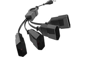 PABANCE Prolunga cavo di alimentazione, 4 in 1, cavo di prolunga di tipo C, spina europea su presa europea, prolunga spina europea, 0,75 mm², cavo di prolunga corto, per TV PC computer monitor, nero