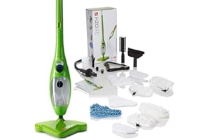 H2O X5 - Steam Mop & Handheld Cleaner - Multi Purpose, All-in-One, 1300w for Carpets, Upholstery, Clothes, Floors, Laminate (Green) (H2O X5 - Super Edition)