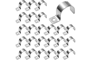 Fiotha Morsetti Per Tubi, 25 Pezzi U-Fascette Stringitubo Acciaio Inox Ø20 mm, Collari Per Tubi, Morsetti per Tubi Tondi, per Tubo Collari Per Tubi per Tubi Acqua, Gas, Tubi PVC (M20mm)