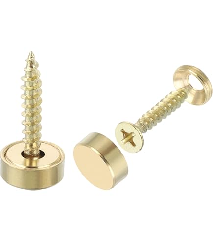 PACK DE 8 Fixations à Vis Miroir De Haute Qualité Laiton