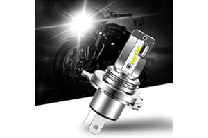 TECTICO H4 Bombilla LED faros delanteros DC 12V 20W 6000k Lámpara superbrillante de haz alto/bajo para motocicleta, 1 pieza