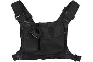 GARSENT Radio Walkie Talkie Chest Pocket Harness Borse, Nylon di Walkie Talkie Chest Pack Borse Tracolla Regolabile Universale per Tow Way Radio